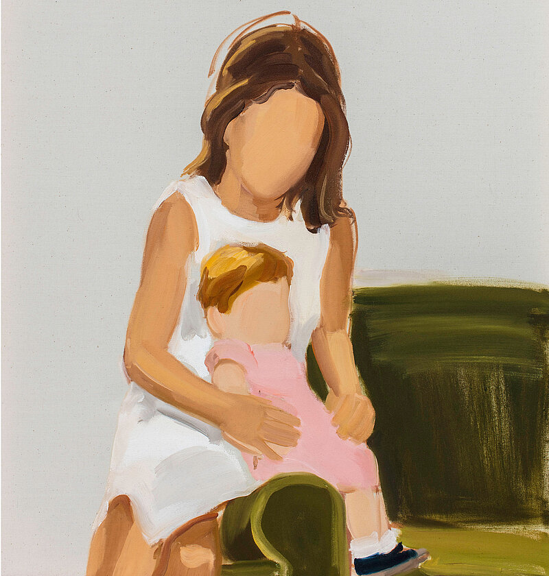 Gideon Rubin, Mother and Child, 2019, huile sur toile (détail)
