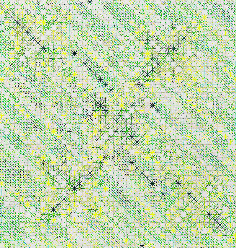 Ding Yi, Appearance of Crosses 2020-13, 2020, Mischtechnik auf Holz Ding Yi, Appearance of Crosses 2020-13, 2020, Mischtechnik auf Holz