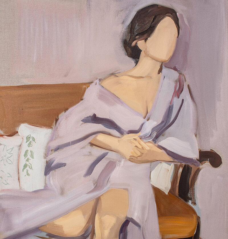 Gideon Rubin, In the Grand Chalet, 2019, Öl auf Leinwand Gideon Rubin, In the Grand Chalet, 2019, Öl auf Leinwand